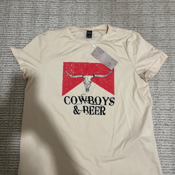 NWT Cowboys and Beer Graphic Tee - Picture 3 of 6
